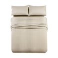 thumbnail image 1 of Queen Cotton Sateen Sheet Set – Oversized Fitted Sheet with 22” Deep Pockets, Smooth & Luxurious Bedding, Striped Linen, Crafted in the USA with Imported Fabric, 1 of 4