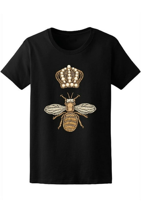 Queen Crown And Bee Print T-Shirt Women -Image by Shutterstock, Female Large