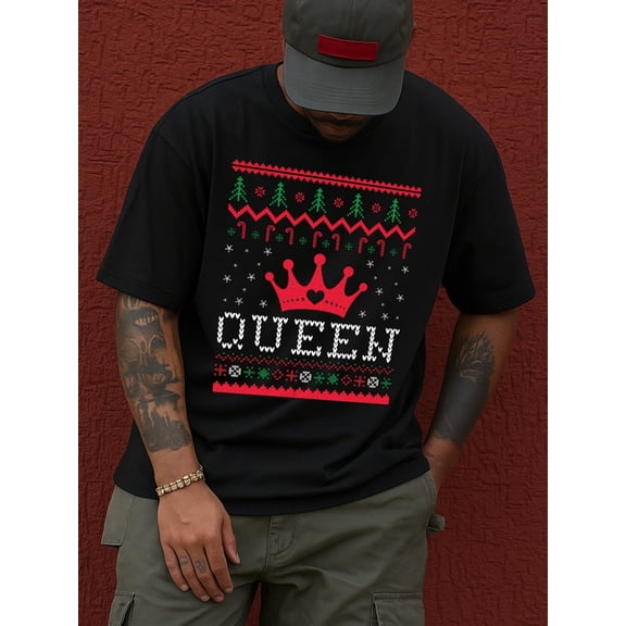 Queen Crown Tee graphic t shirts t shirt men funny plus size black Hip-hop street style Hip-hop streetwear Everyday and weekend wear Everyday wear, perfect for the office, dates, and outings