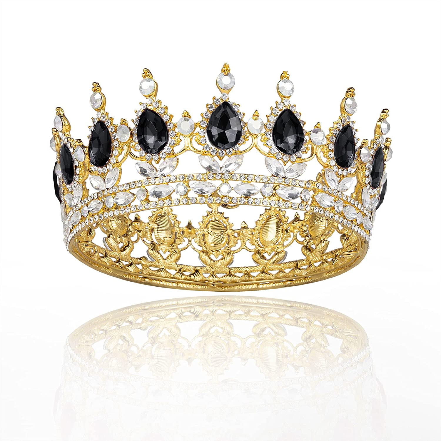 Queen Crowns for Women, Black Blue Red Crystal Rhinestone Tiaras for Women  Girls Royal Crown for Birthday Wedding Prom - Walmart.com, image size:1500x1500