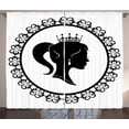 thumbnail image 1 of Ambesonne Cartoon Curtains 2 Panel Set, Profile in Frame Noble, 108" x 84", Black and White, 1 of 3