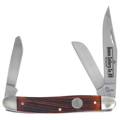 Queen Cutlery Queen USA Amber Winterbottom Bone Stockman Folding Knife QAWB47