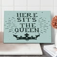 thumbnail image 1 of Queen Cutting Board, Vintage Grunge Here Sits the Queen Words Antique Crown Royalty Theme Hipster, Decorative Tempered Glass Cutting and Serving Board, Large Size, Charcoal Grey White, by Ambesonne, 1 of 1