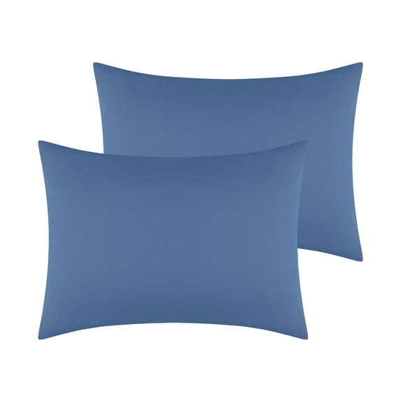 REGALWOVEN Cotton Pillowcases Queen Size Pillow Covers Set of 2 with Envelope Closure, Queen Dark Blue