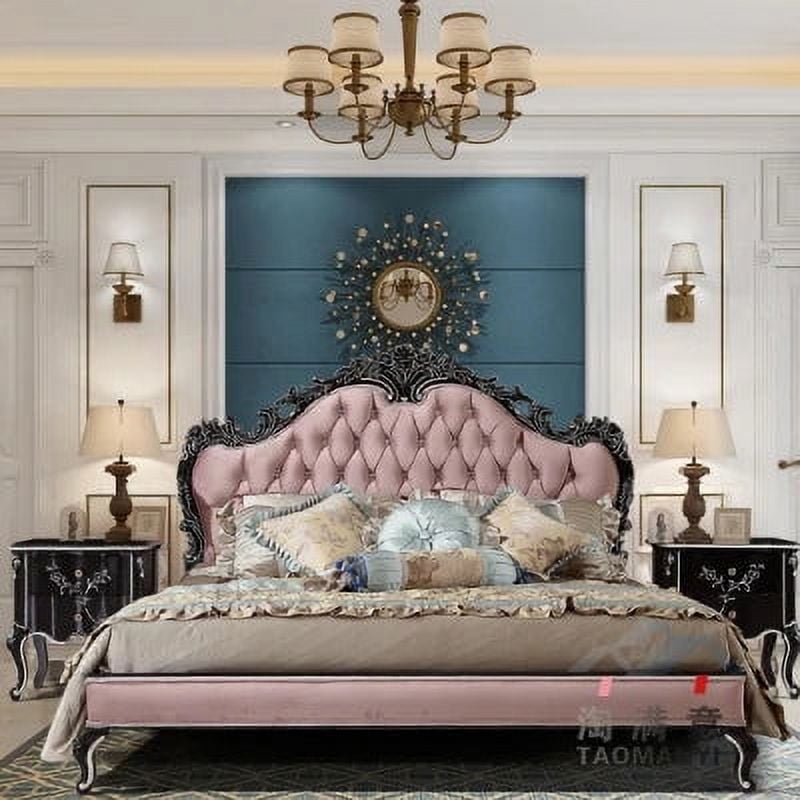 Queen Designer European Double Bed Modern Whitr Royal Bedframe King