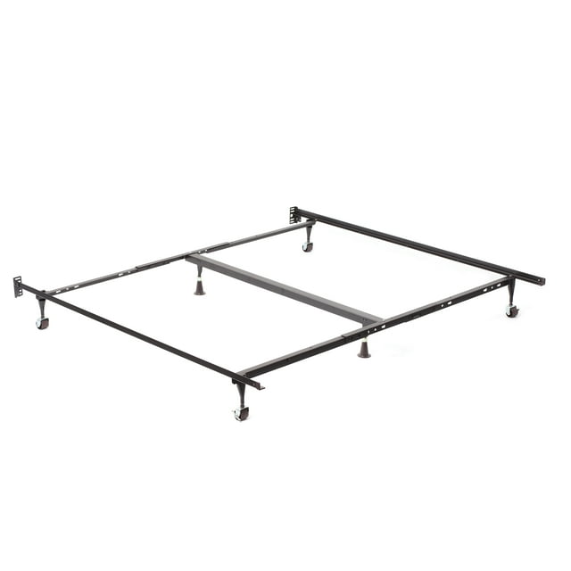 Queen/EKing/CKing Metal Adjustable Bed Frame with Center Support and 6