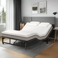 thumbnail image 1 of Queen Electric Adjustable Bed Base Frame - Premium Metal, Head & Foot Incline, Ergonomic, Wireless Remote, Zero Gravity, Quiet Motor2.0 (79" L x 59" W x 12.72" H) Black, 1 of 7