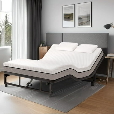 Queen Electric Adjustable Bed Base Frame - Premium Metal, Head & Foot Incline, Ergonomic, Wireless Remote, Zero Gravity, Quiet Motor2.0 (79" L x 59" W x 12.72" H) Black