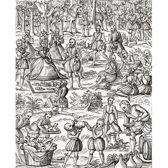 Queen Elizabeth I At A Royal Picnic From The Book Short History of The English People by J.R. Green Published London 1893 Poster Print - 26 x 32 - Large