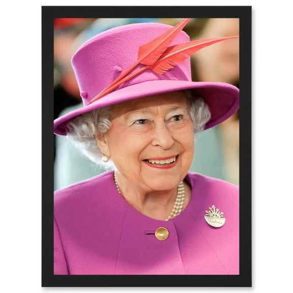 Queen Elizabeth II England Photo Rouse Portrait A4 Artwork Framed Wall Art Print