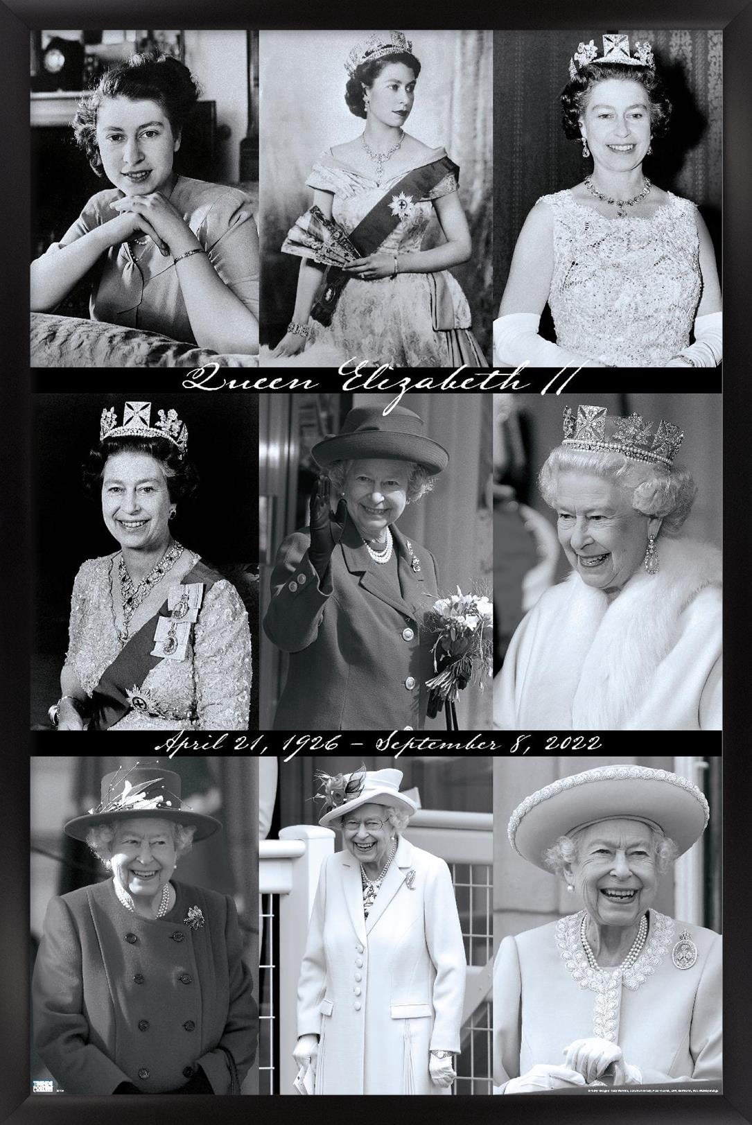 Artery8 The Queen in Yellow, Signature of Elizabeth II Framed Print 30 x 40 cm