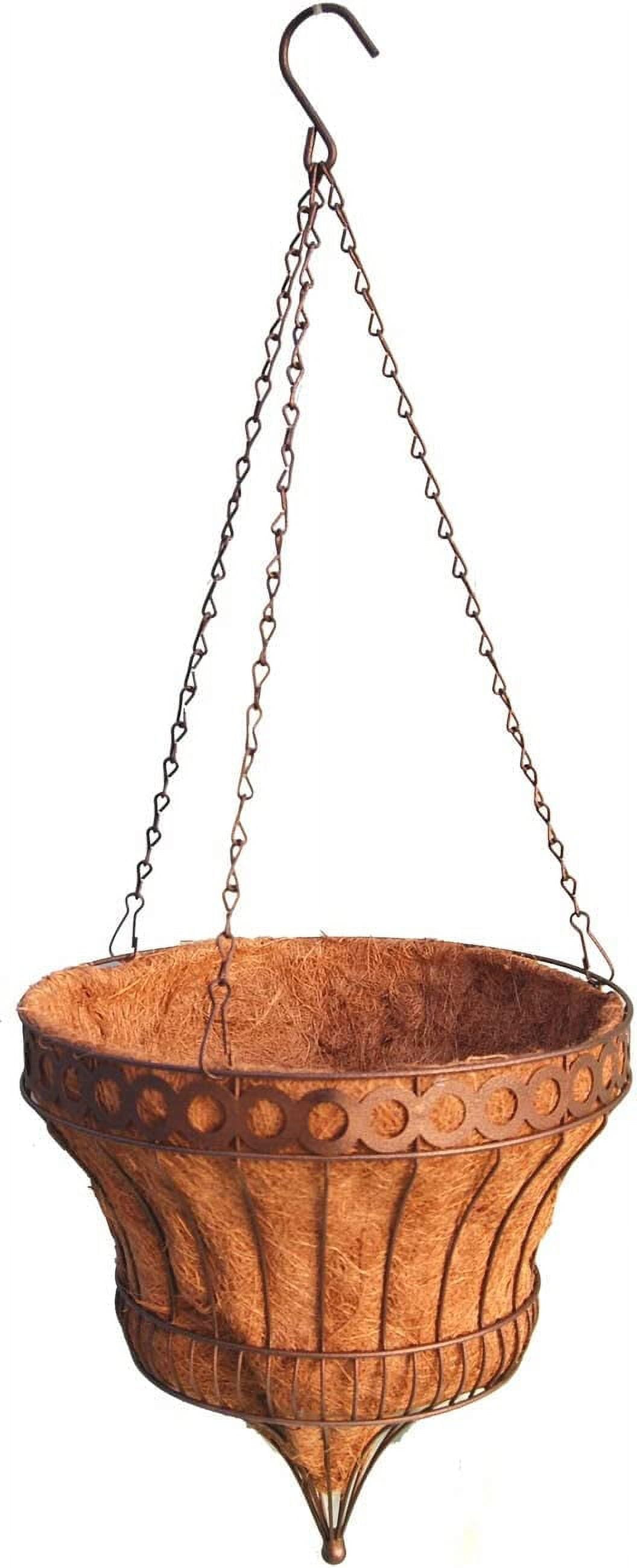 Queen Elizabeth Parasol Hanging Basket Rustic Brown 16 Inch Diameter