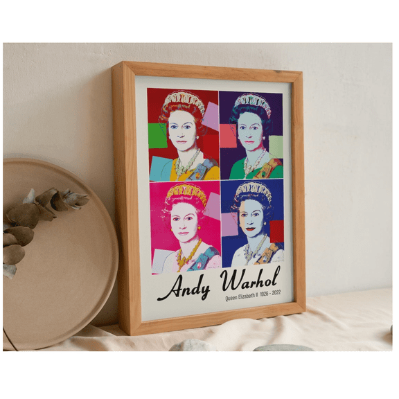 Queen Elizabeth Portrait Print Pink Wall Art British Royal Family Poster Wall Decor Limited Edition Jubilee Wall Art