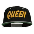 thumbnail image 1 of Queen Embroidered Two Tone Snapback Cap - Black Silver OSFM, 1 of 5