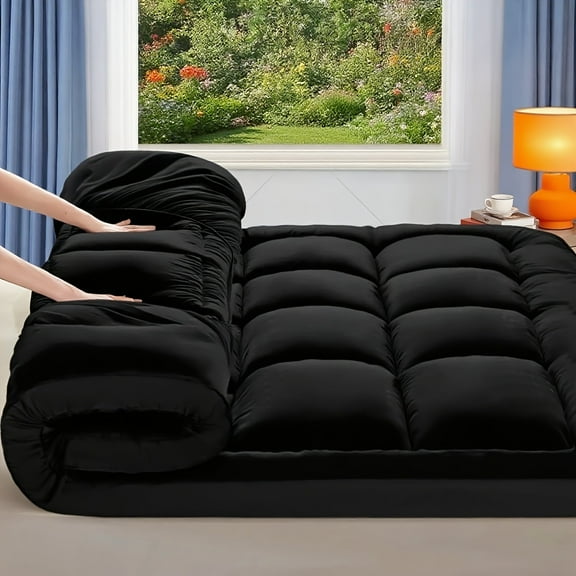 Queen Extra Thick Pillow Top Mattress Topper - Overfilled 1700 GSM Down Alternative, Super Soft Quilted Cooling Mattress Pad with 8-21" Deep Pocket, Machine Washable White Mattress Protector