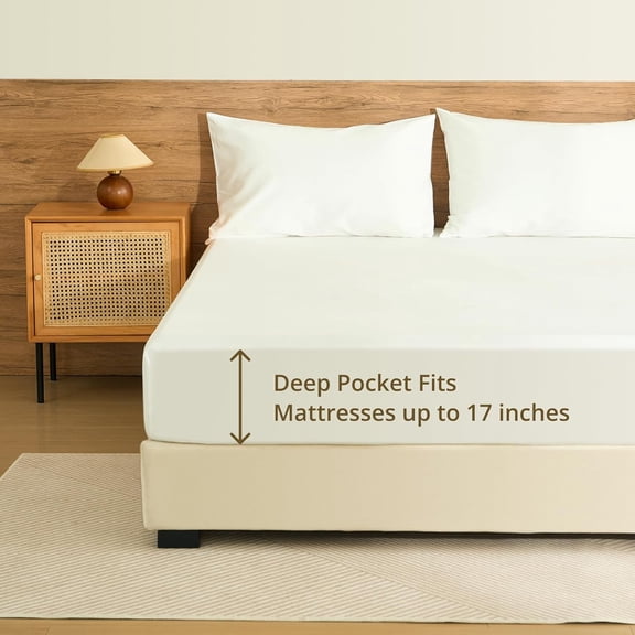 Queen Fitted Sheet, Long-Staple Cotton Dual-Lock Fitted Sheet for Queen Bed, Luxury Soft and Comfort, No Slippage, 1000 Thread Count, Deep Pocket Fits 9" to 14" Mattress