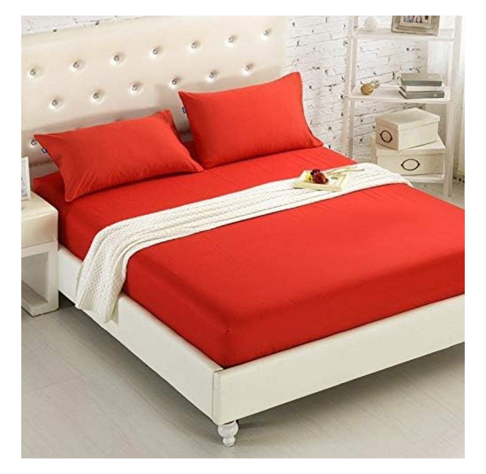 Queen Fitted Sheet Single Soft Wrinkle Fitted Bed Sheets Fits Mattress
