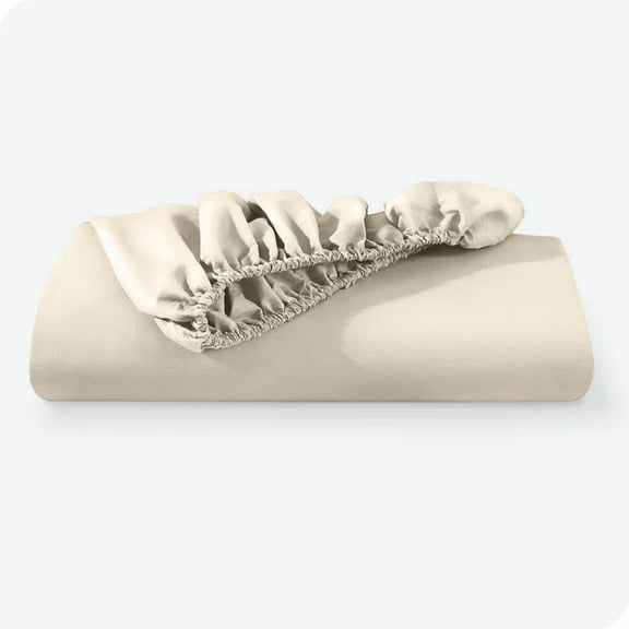 Queen Fitted Sheet Ultra-Soft Wrinkle Resistant Microfiber Bottom Sheet, Beige