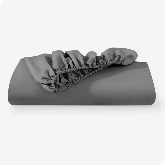 Queen Fitted Sheet Ultra-Soft Wrinkle Resistant Microfiber Bottom Sheet, Dark Grey