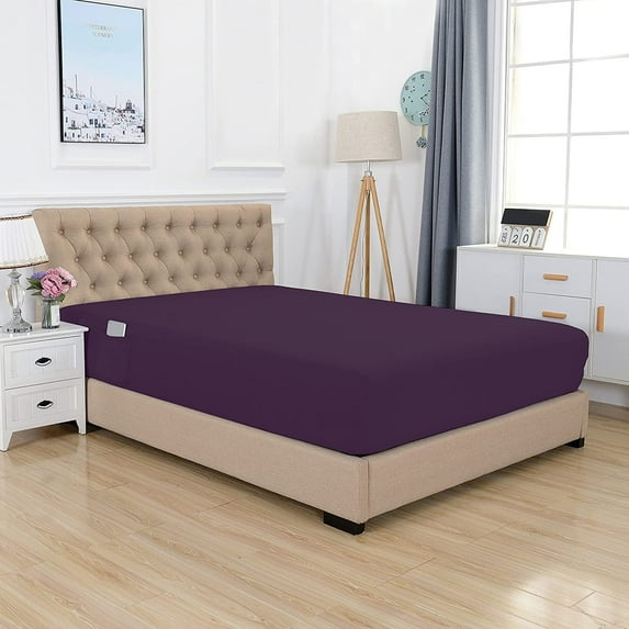 Elegant Comfort Queen Fitted Sheet with Deep Elastic & Storage Pocket Microfiber