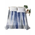 thumbnail image 1 of Queen Flat Sheet 90"x102", Abstract Navy Blue Soft Lightweight Bedding Flat Sheets Only, Vintage Grey Street Painting Art Brushed Microfiber Top Bed Sheet, Breathable StainResistant Bedsheets, 1 of 9