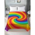 thumbnail image 1 of Queen Flat Sheet Only Colorful Rainbow Vortex Soft Microfiber Cooling Bedding Sheets Seamless Swirl Pattern Art Flat Bed Sheet, 1 of 9
