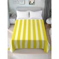 thumbnail image 1 of Queen Flat Sheet Only Minimalist Modern Yellow White Stripe Soft Microfiber Cooling Bedding Sheets Simple Line Texture Flat Bed Sheet, 1 of 9