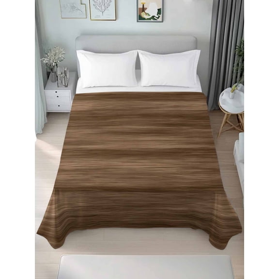 Queen Flat Sheets 1-Piece Bed Top Sheet Only,Farmhouse Brown Wood Grain Soft Microfiber Breathable Flat Sheet,Rustic Retro Wooden Plank Luxury Hotel Quality Bedding Top Sheet