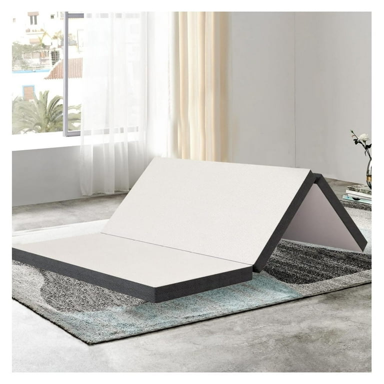 Queen Foldable Mattress Folding Mattress with Breathable Washable Cover 3 Inch Trifold Mattress with Certified Queen Mattress Memory Foam Topper for Camping Guest Floor RV Queen Walmart