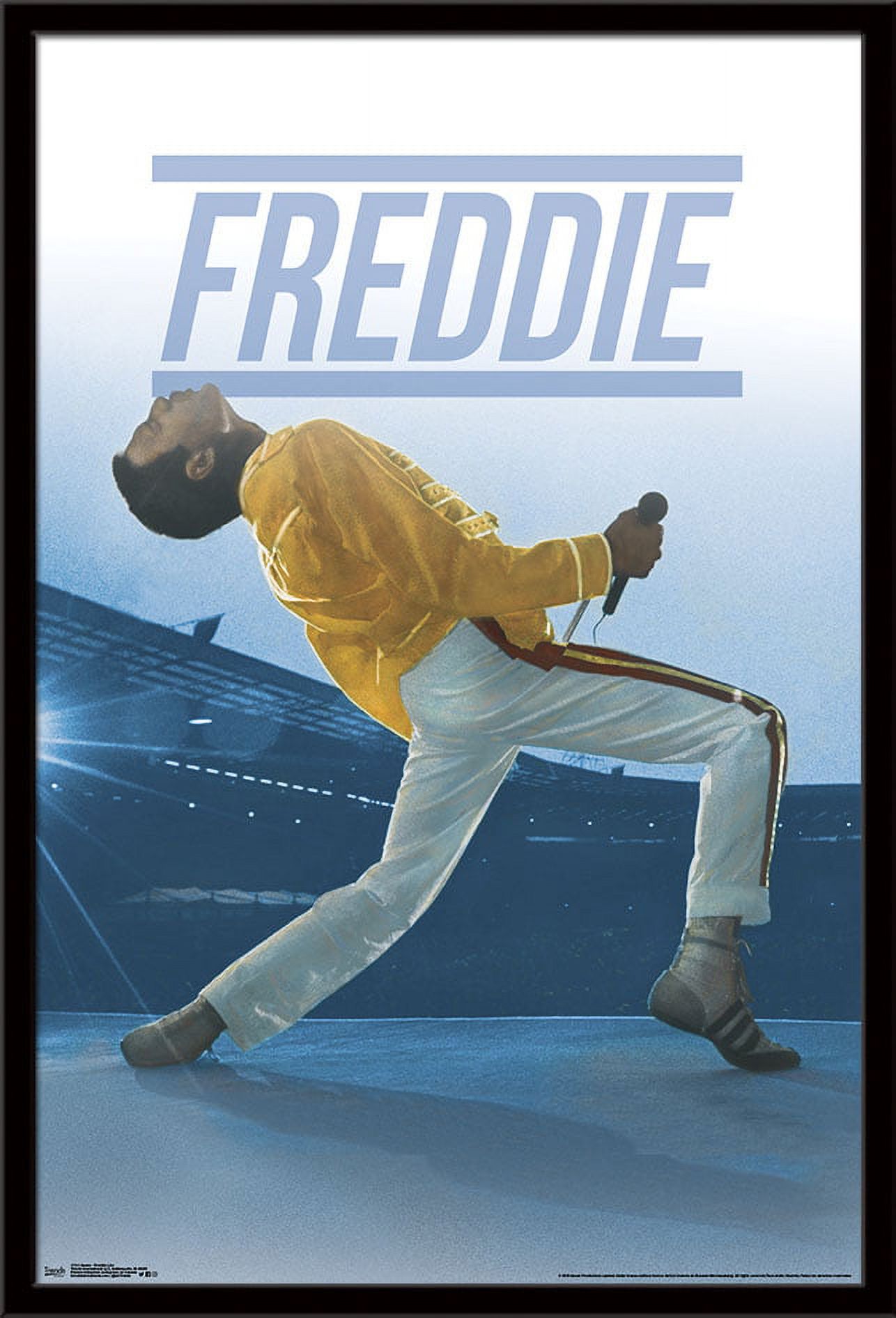 Queen - Freddie Mercury Live Wall Poster, 22.375" x 34", Framed