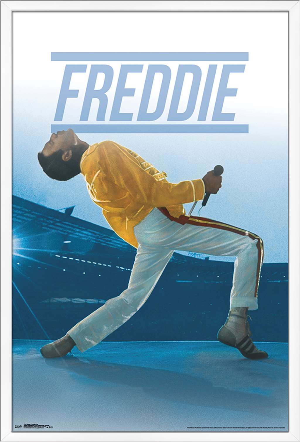 Queen - Freddie Mercury Live Wall Poster, 22.375" x 34", Framed