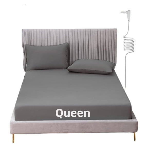 Queen Grounding Bed Sheet, Organic Cotton with Silver Fiber, 15ft Cord - Earthing Sheet for Sleep & Wellness (60x80x13in)