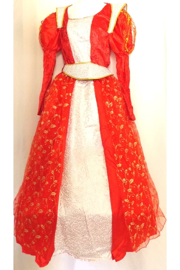 Queen Halloween Costume Junior Dress Adult Sash Medieval Renaissance Hoop Skirt