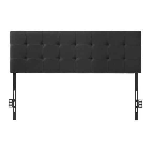 Queen Headboard, Adjustable Height Diamond Tufted, 62.2" W, Black