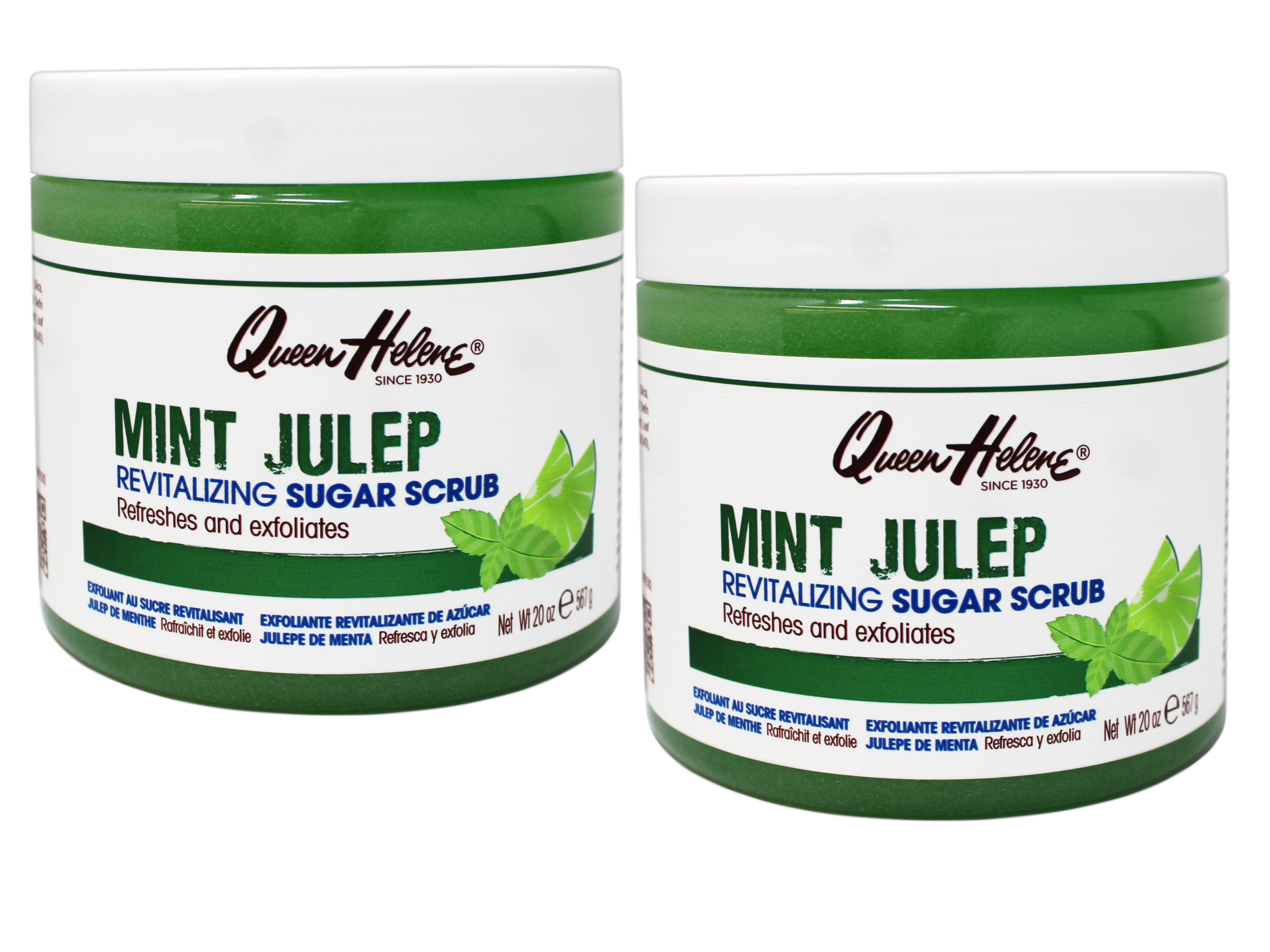 Queen Helene Mint Julep Revitalizing Sugar Scrub, Refreshes and Exfoliates, 20 Ounce - 2 Pack
