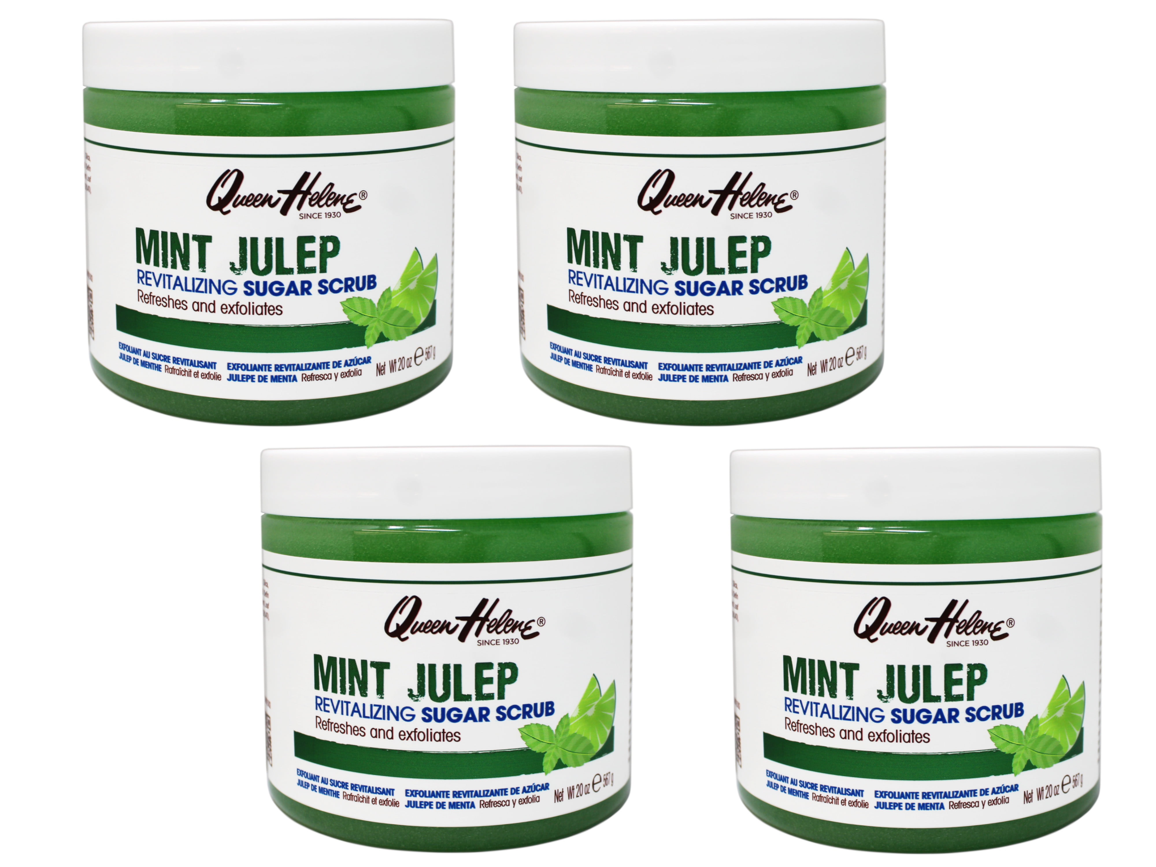 Queen Helene Mint Julep Revitalizing Sugar Scrub, Refreshes and Exfoliates, 20 Ounce - 4 Pack