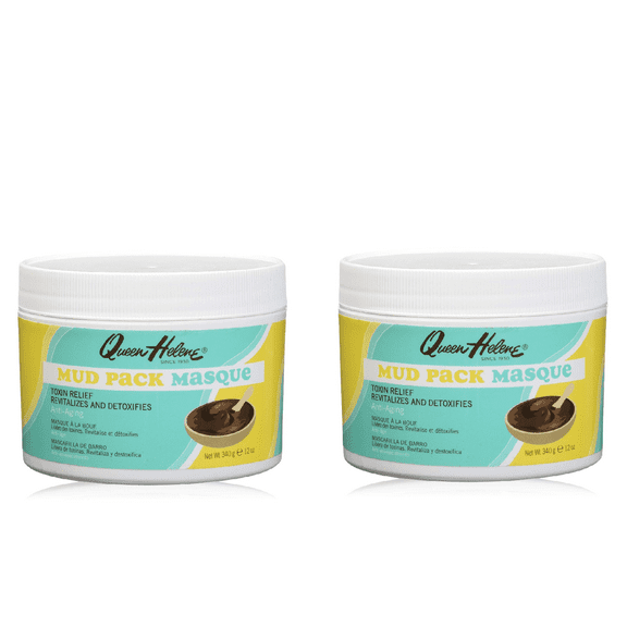 Queen Helene Revitalized and Detoxifies Mud Pack Facial Masque, Net.Wt 12 oz (Pack of 2)