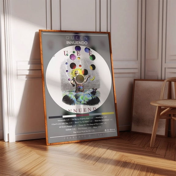 Queen Innuendo Album Cover Poster, Rock Music Wall Art Print