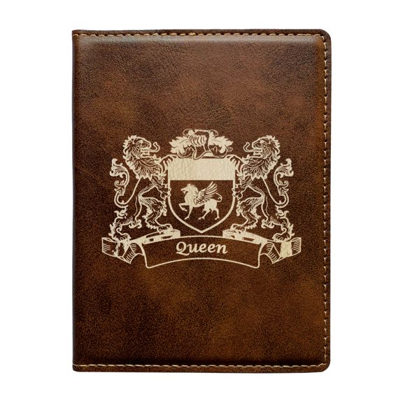 Queen Irish Coat of Arms Leather Passport Wallet