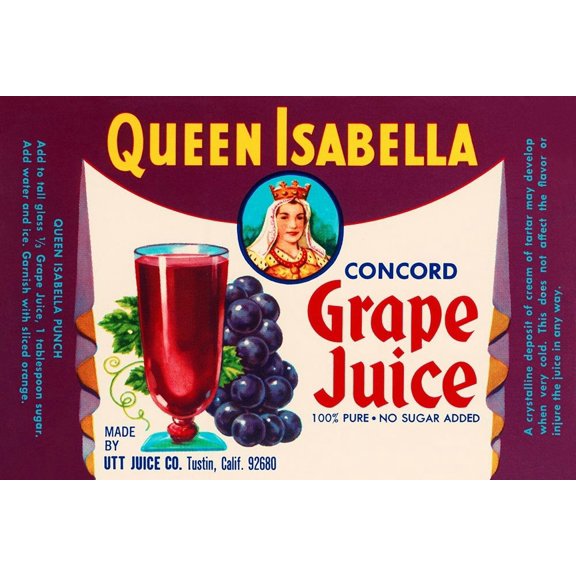 Queen Isabella Concord Grape Juice Poster Print by Retrolabel Retrolabel (24 x 15)