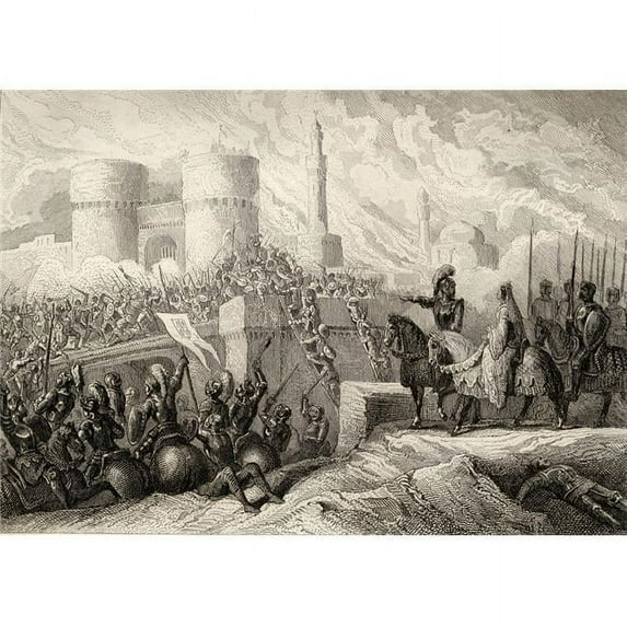 Queen Isabella in Front of The Walls of Granada Spain in 1491 Poster Print, 18 x 12