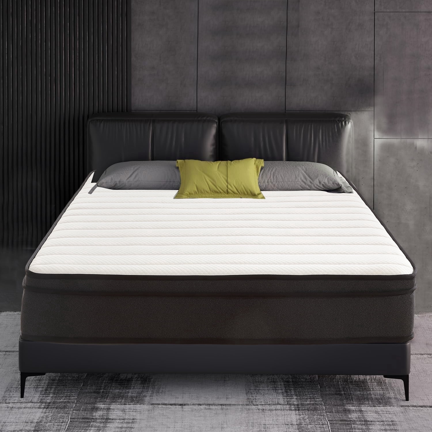 Queen Kid Mattress, 10 inch Cooling Memory Foam and 5-Zone Pocket Innersprings Mattress for Motion Isolation/ Edge Support/Back Pain Relief, Medium Firm
