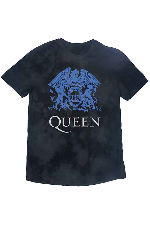 Queen Kids T-Shirt: Blue Crest (Wash Collection) (9-10 Years)