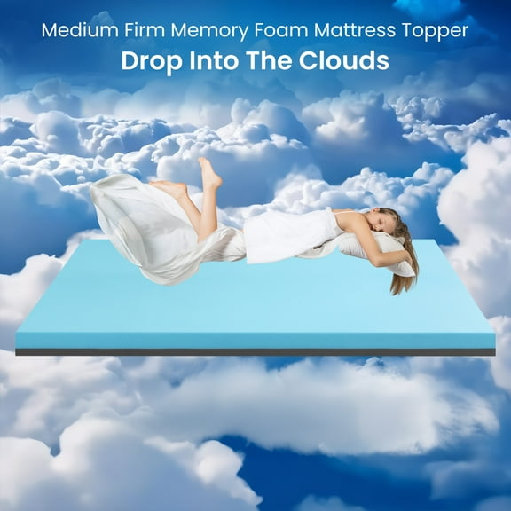 Queen/King Cooling Mattress Topper with Bamboo Charcoal & Gel Technology, Hypoallergenic Cooling for RV, Bedroom, Camping - Fits Most Mattresses