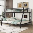 Queen over King Metal Bunk Bed for Teens and Adults, Bunk Bed Frame