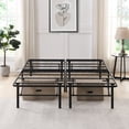 thumbnail image 1 of Queen&King Metal Platform Folding Bed Frame 14 Inch High   Queen Size Box Spring Replacement Heavy Duty Steel Slat  Easy Assembly Under-Bed Storage,Black, 1 of 6