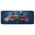 thumbnail image 1 of Queen Kitchen Mat, Queen of Death Scary Body Art Halloween Evil Face Bizarre Make up Zombie, Plush Decorative Kitchen Mat with Non Slip Backing, 47" X 19", Navy Blue Orange Black, by Ambesonne, 1 of 1