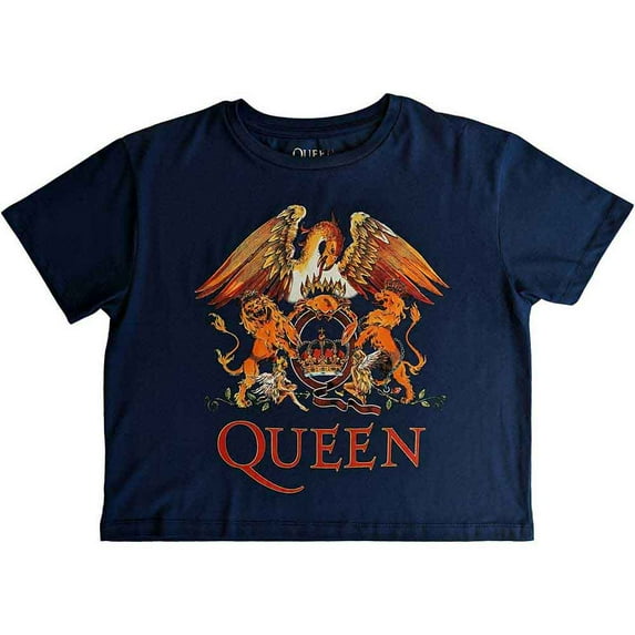 Queen Ladies Crop Top: Classic Crest (XX-Large)