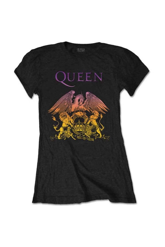 Queen Ladies T-Shirt: Gradient Crest (X-Large)