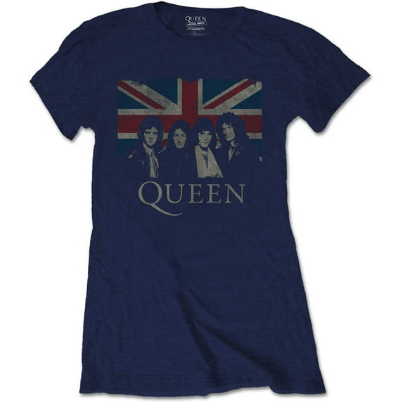 Queen Ladies T-Shirt: Vintage Union Jack (Small)